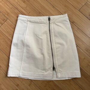 Free People | Ivory Zipper Mini Skirt